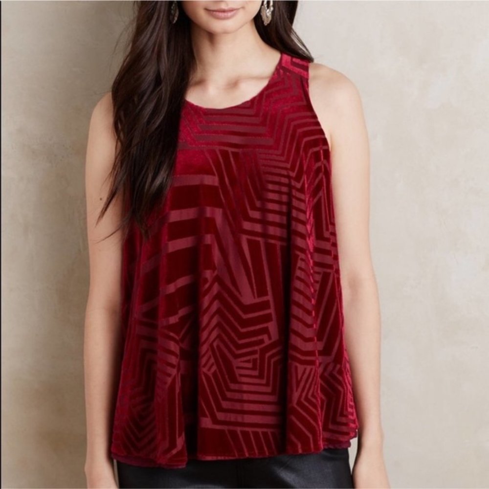 Anthro Sunday in Brooklyn Labyrinth Wine Velvet S